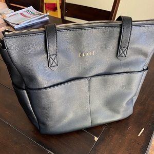 COPY - Black Vegan Leather Elkie & Co Diaper Bag